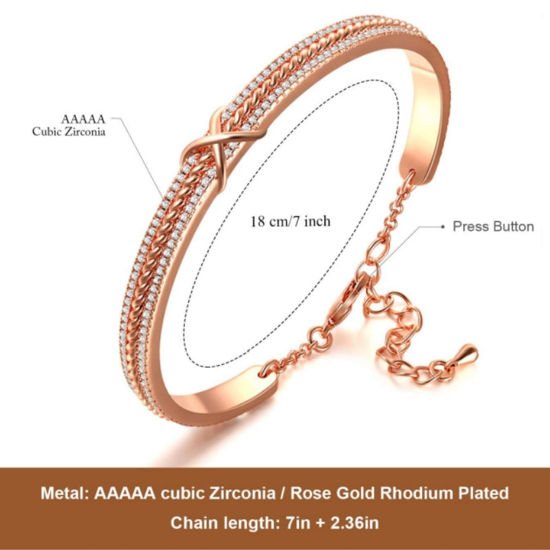 Adjustable 14K Gold Plated Infinity Heart Bracelet ๐