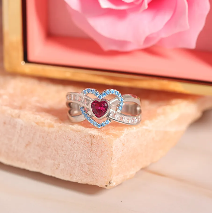 Custom Mother & Daughter Forever Linked Together Infinite Love Ring