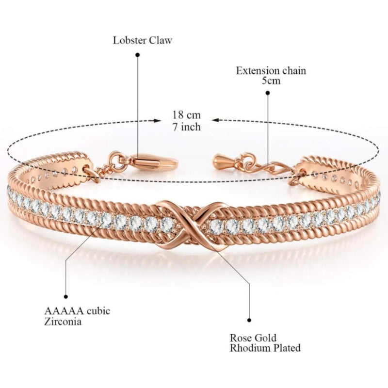 Adjustable 14K Gold Plated Infinity Heart Bracelet ๐