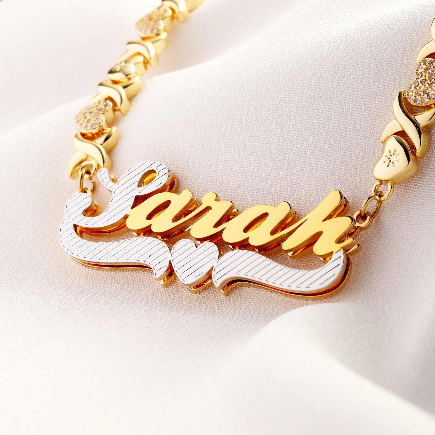 Plated Heart Name Necklaceš„