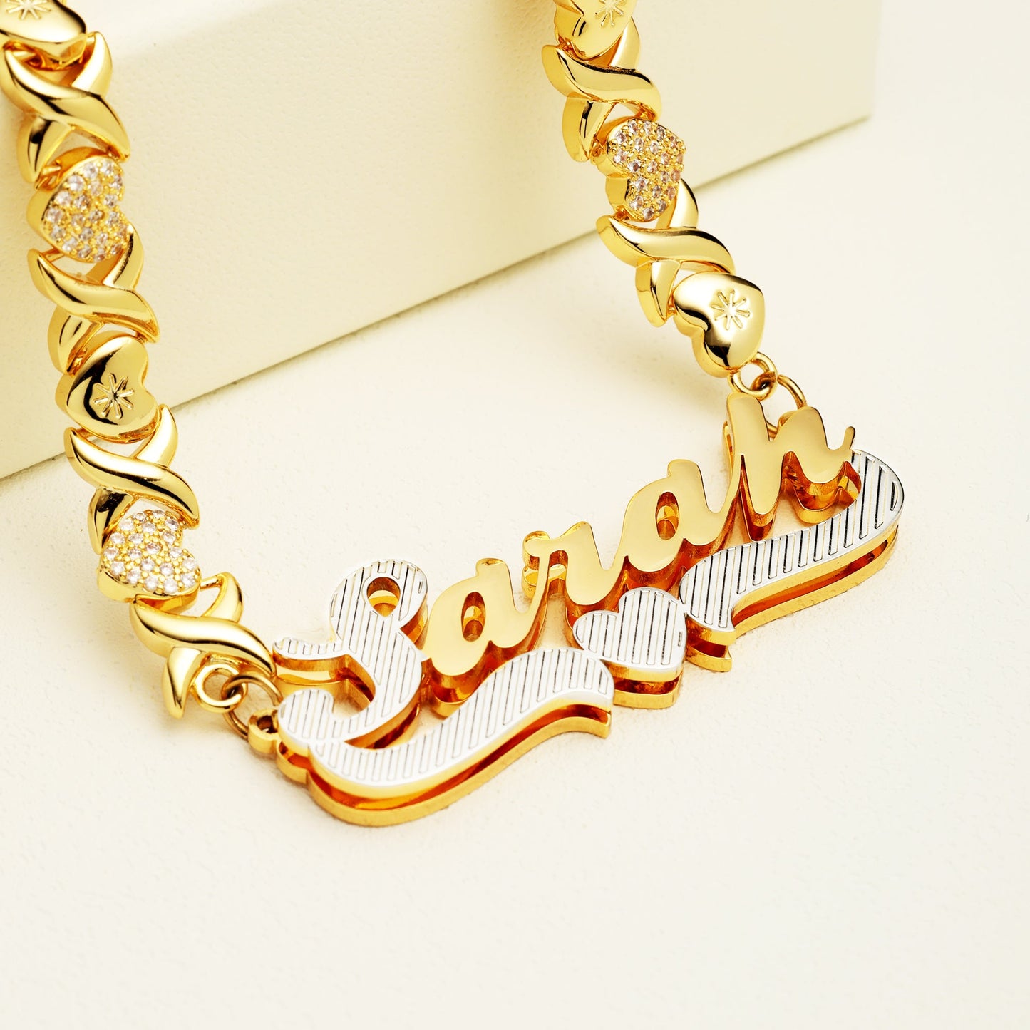 Plated Heart Name Necklaceš„
