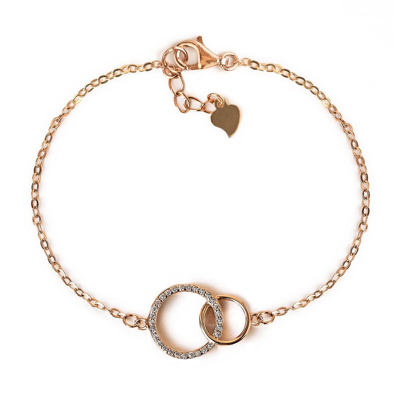 Mother Daughter Interlocking Ring Bracelet