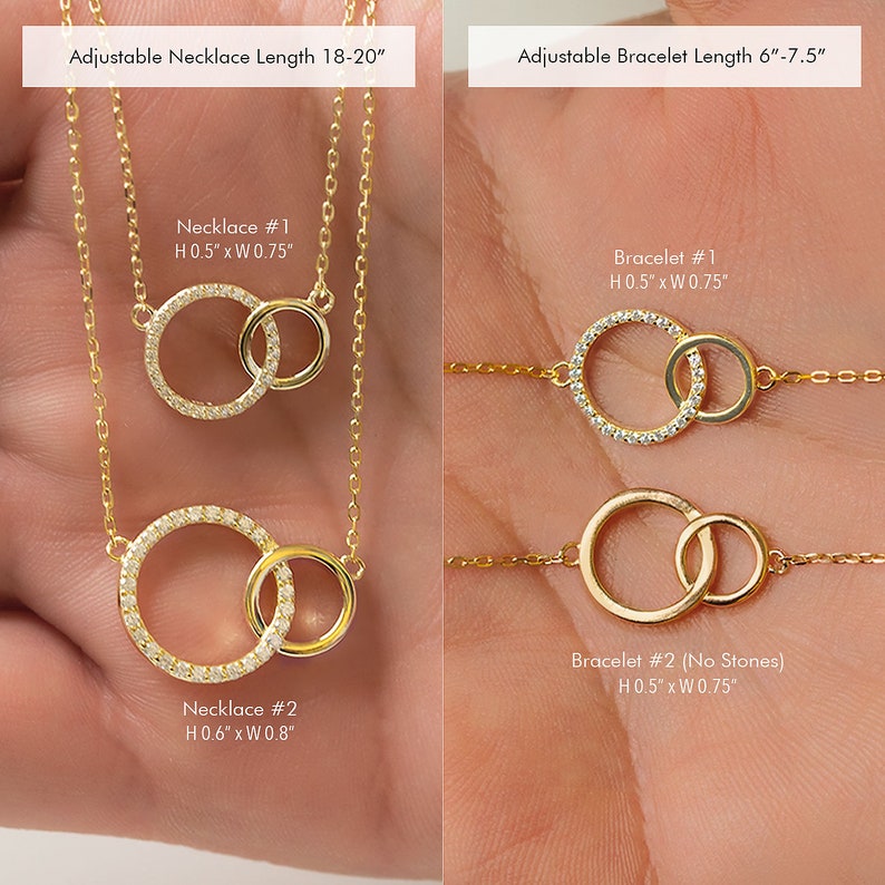 Mother Daughter Interlocking Ring Bracelet