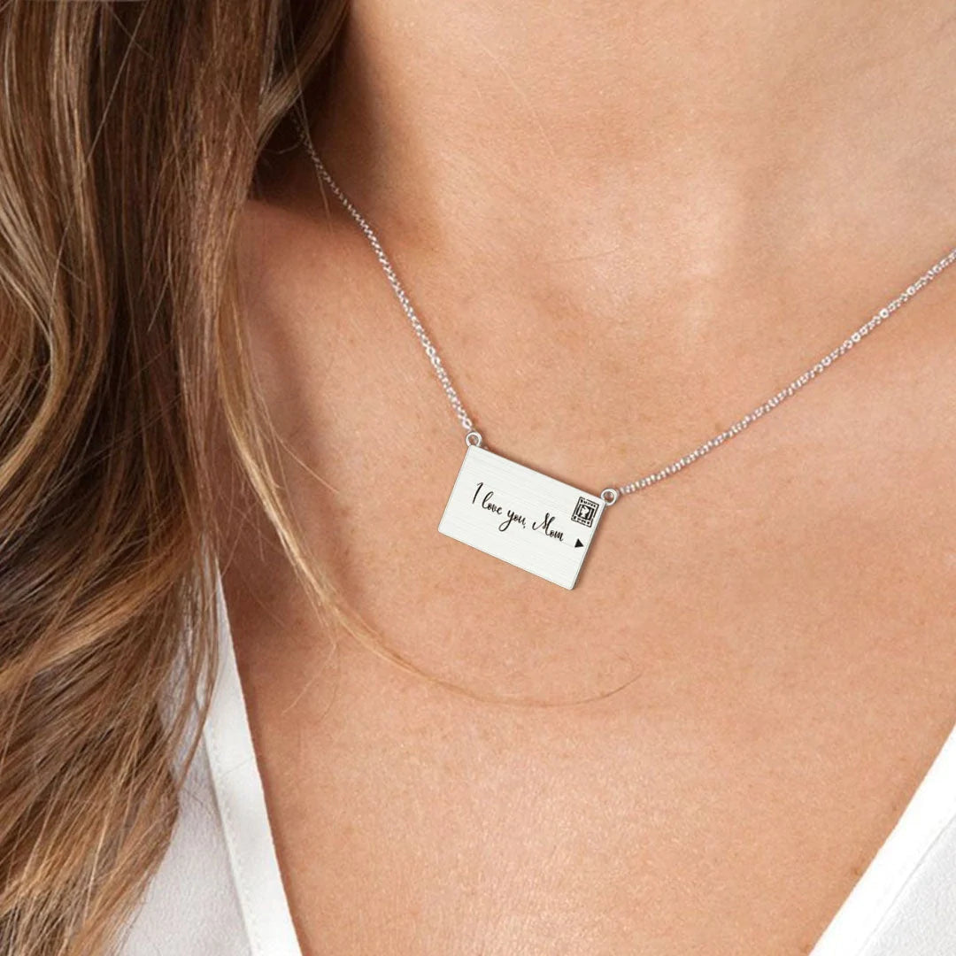 Custom Love Message Stamp Drawer Photo Necklace