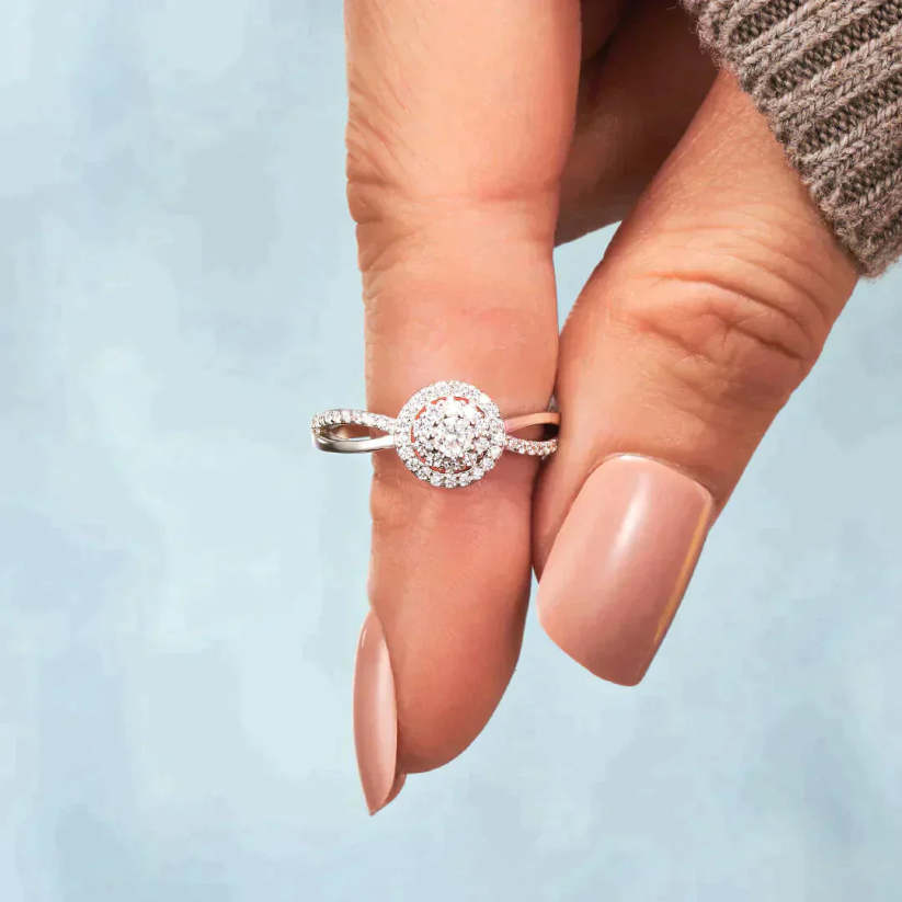 Bague avec pierre de naissance bicolore 