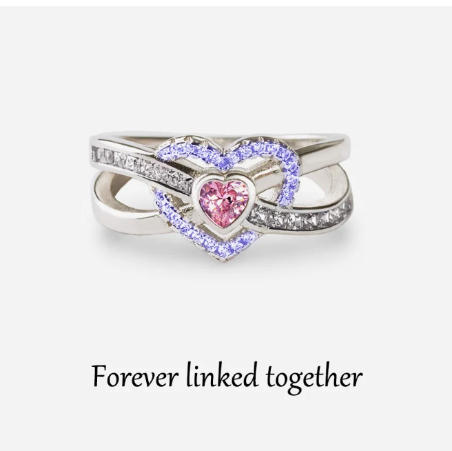 Bague personnalisée mère et fille liées à jamais ensemble, amour infini
