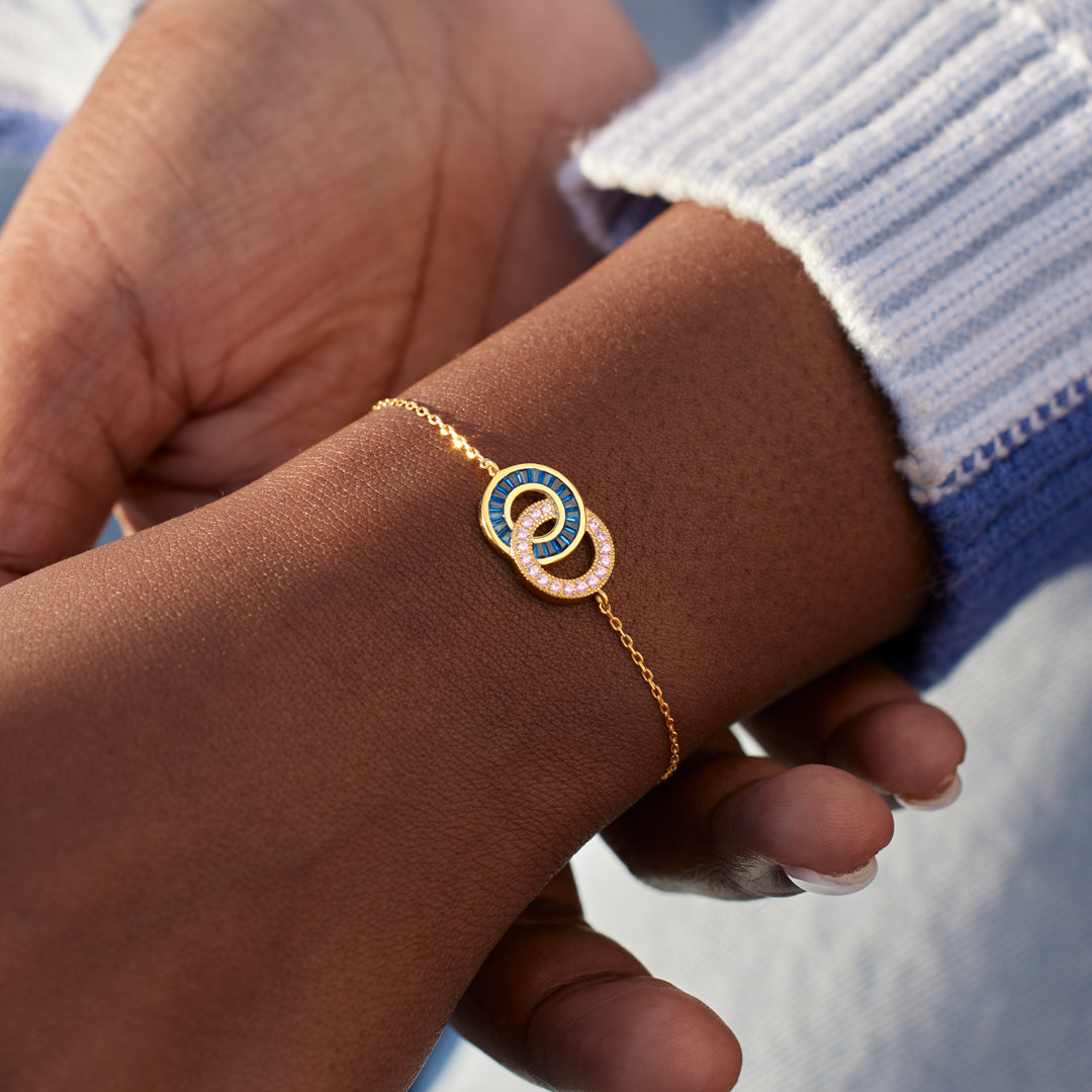 💝Bracelet Cercles à Maillons Mère et Fille 