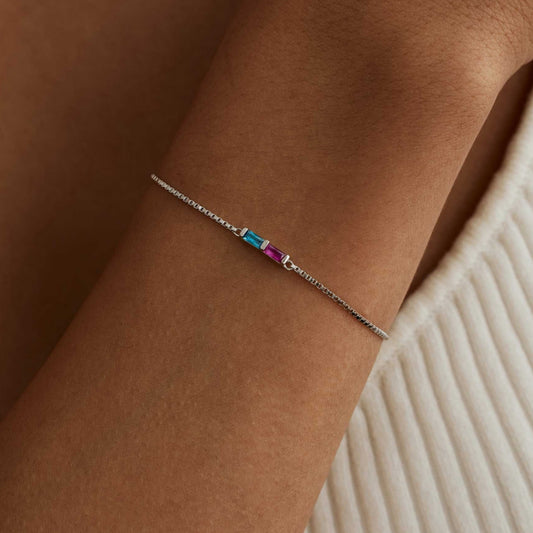 Bracelet en or 14 carats avec pierre de naissance