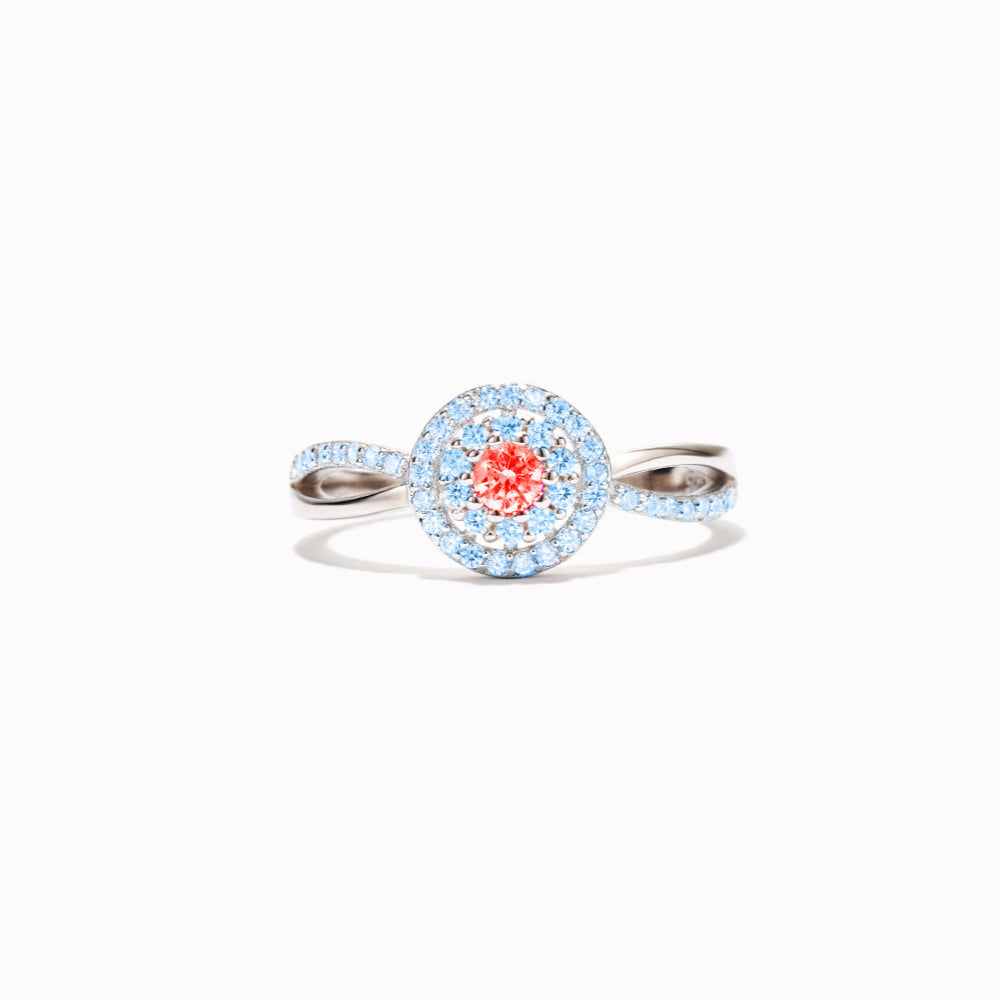 Bague avec pierre de naissance bicolore 