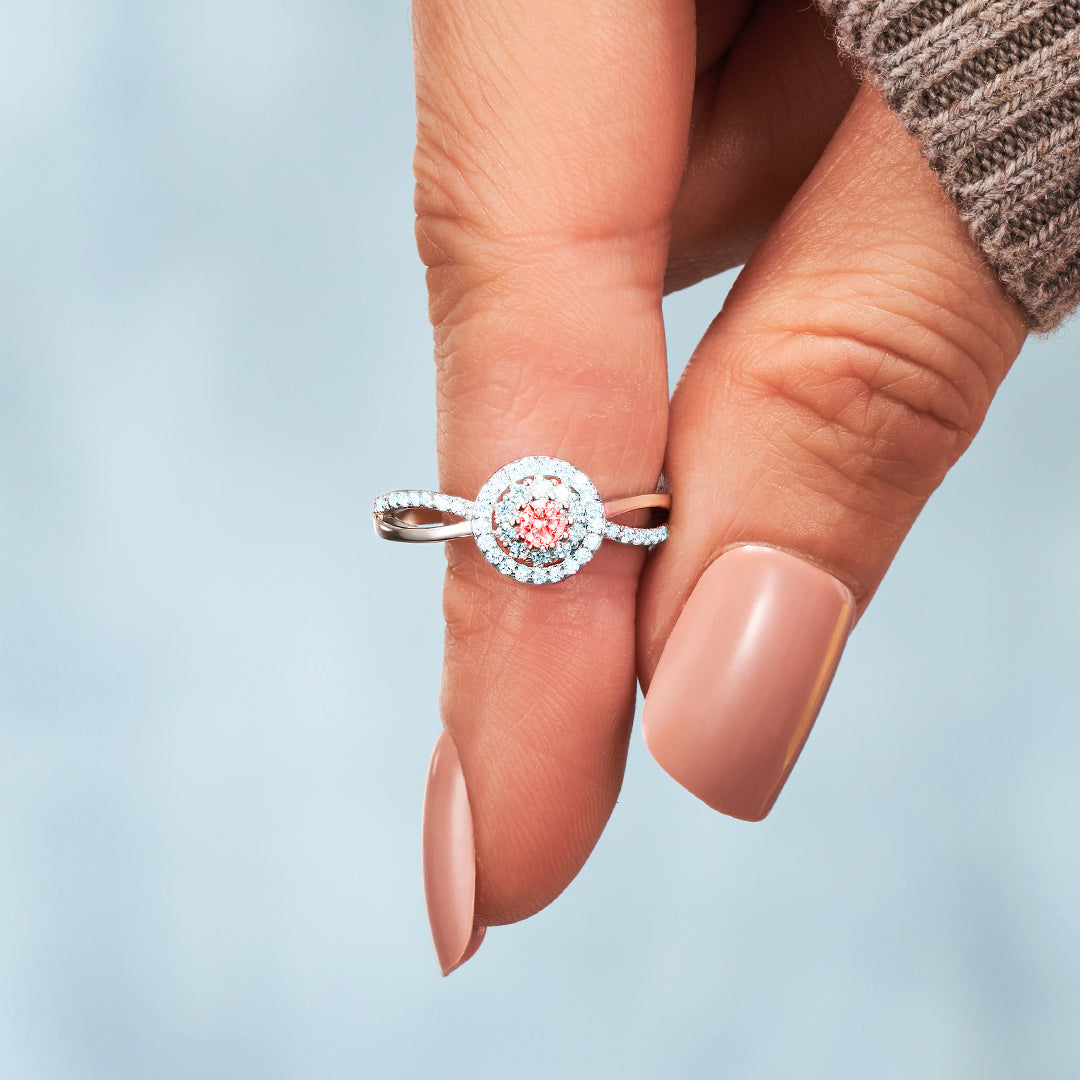 Bague avec pierre de naissance bicolore 
