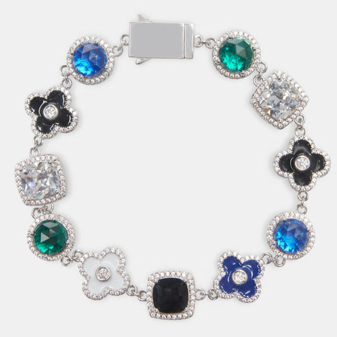 Sparkling Multi - Gem Design Bracelet