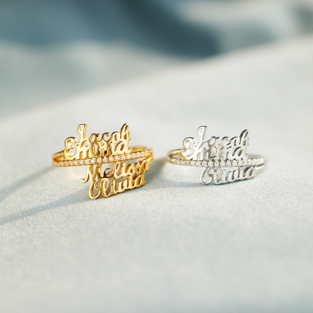 Personalized 1-6 Names Ring♥️