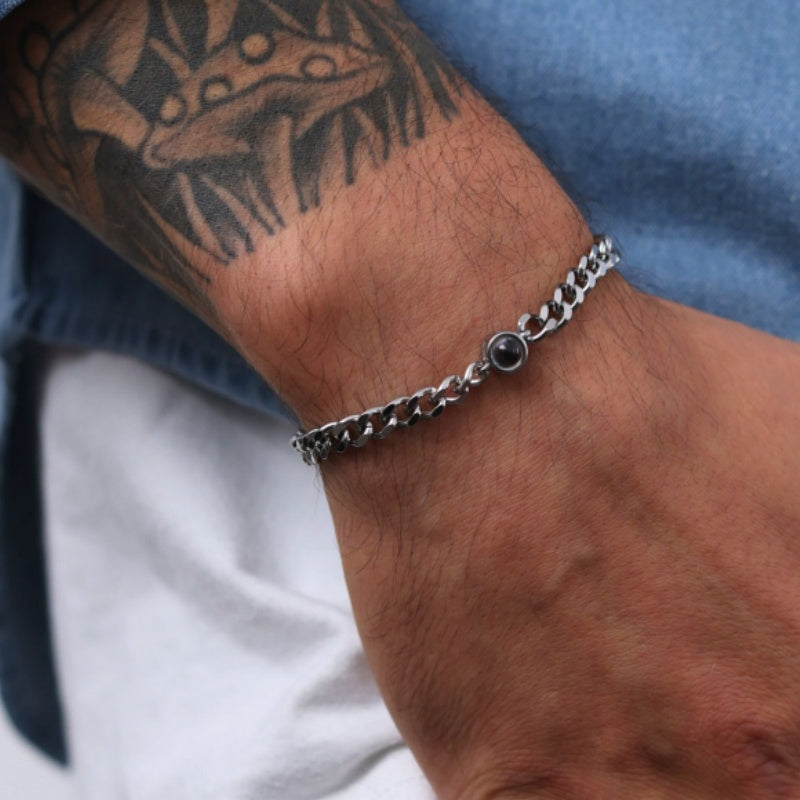 Bracelet photo personnalisé pour homme 