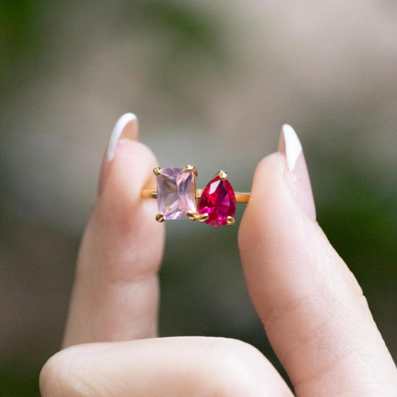 Enchanting Dual Birthstone Ring