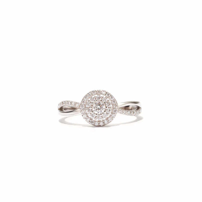 Bague avec pierre de naissance bicolore 