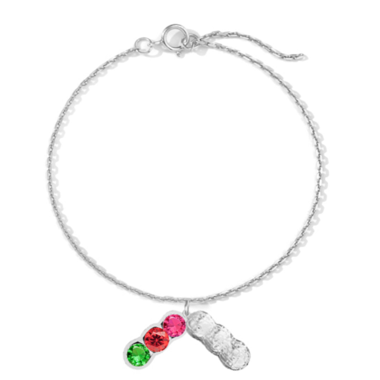 We Are Besties 2-4 Birthstone Peanut Bracelet