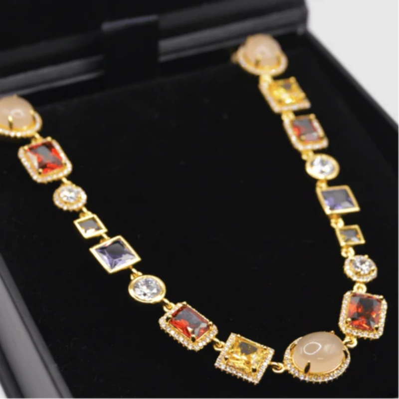 18K Gold AAA Cubic Zirconia Gemstone Set