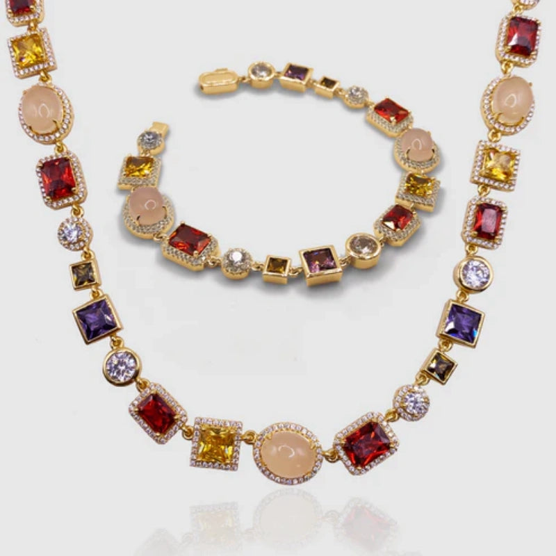 18K Gold AAA Cubic Zirconia Gemstone Set
