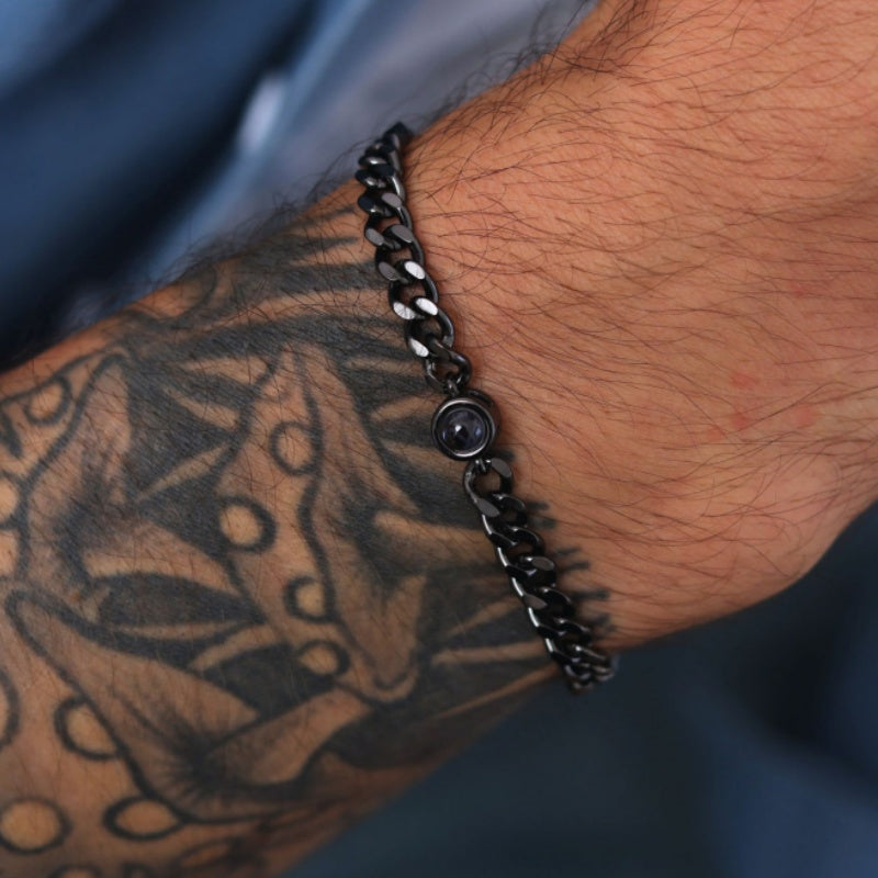 Bracelet photo personnalisé pour homme 