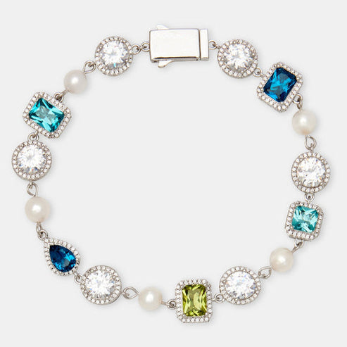Blue & Green Mixed Gemstone Bracelet