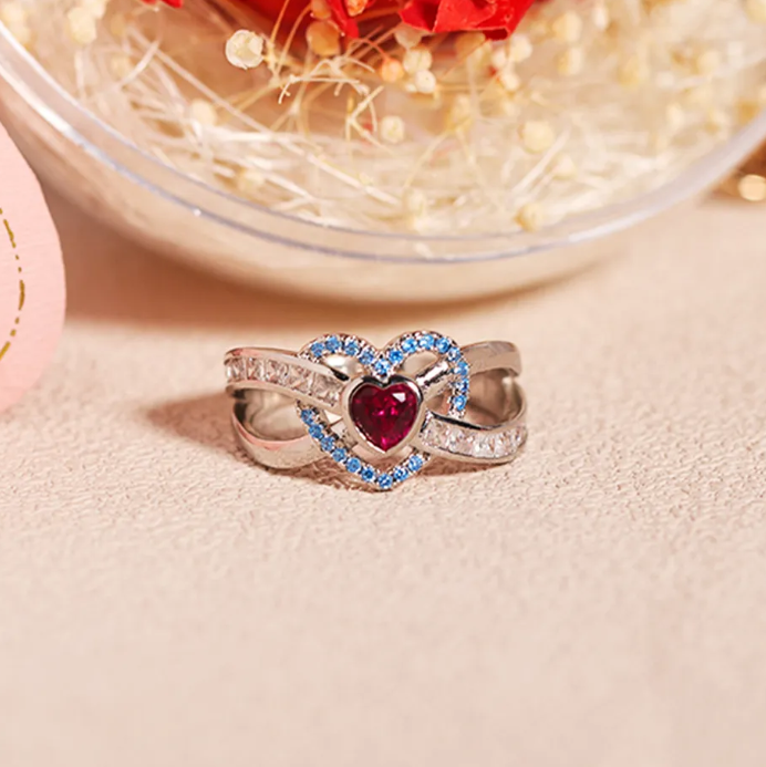 Bague personnalisée mère et fille liées à jamais ensemble, amour infini