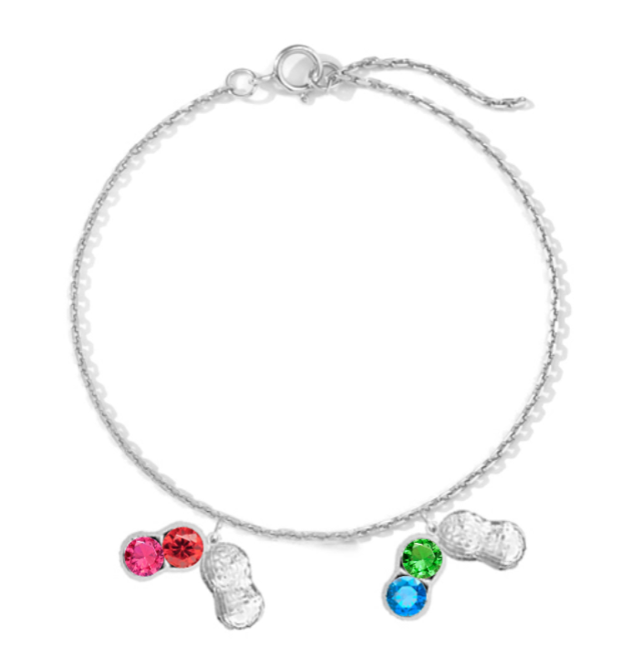 We Are Besties 2-4 Birthstone Peanut Bracelet