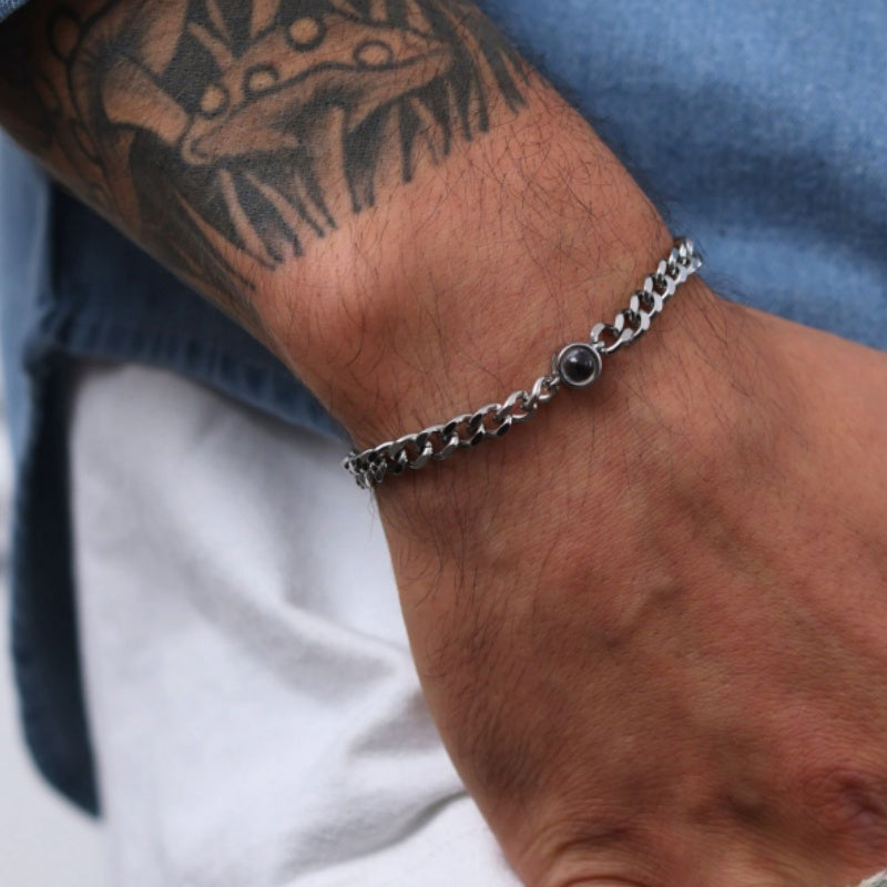 Bracelet photo personnalisé pour homme 