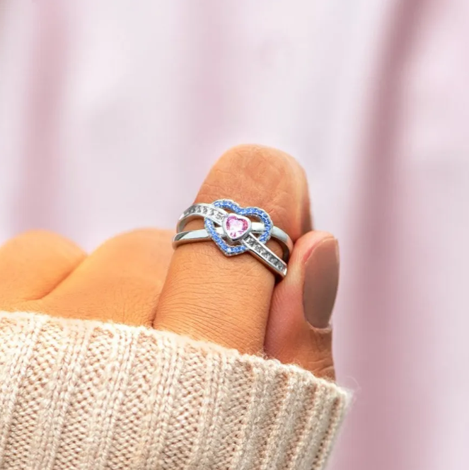 Bague personnalisée mère et fille liées à jamais ensemble, amour infini