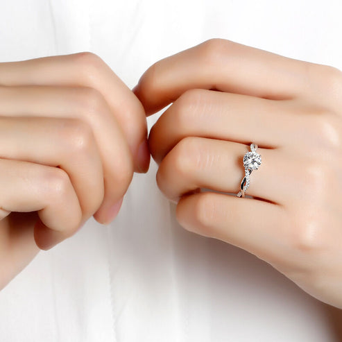 Bague ronde torsadée en argent 925S 