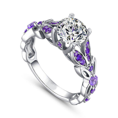 Bague en argent sterling à taille ronde avec motif papillon 