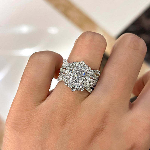 Bague vintage à insert taille radiant Halo 