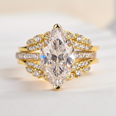 Marquise Two-in-one Cut Insert Ring Set