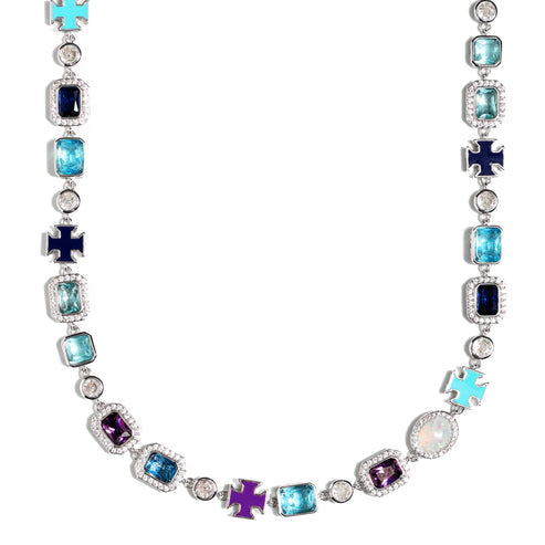 Collier Solstice en pierre bleue (unisexe) 