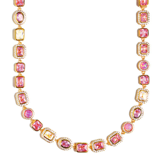 Collier Amour Solstice Rose en Pierres Précieuses 