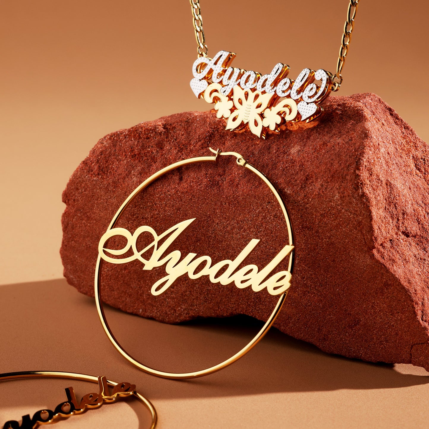 Butterfly Heart Custom Name Jewelry Set