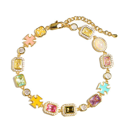 Collier pendentif romantique à motif de pierres précieuses roses 