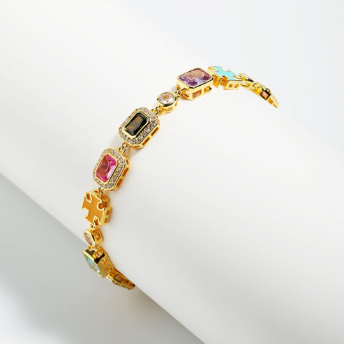 Collier pendentif romantique à motif de pierres précieuses roses 