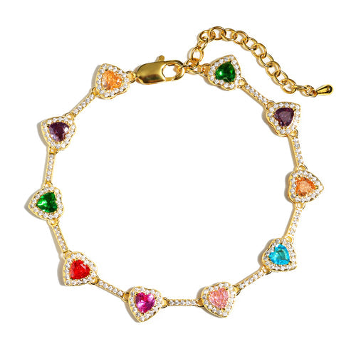 Collier en forme de cœur décoré de zircons synthétiques 