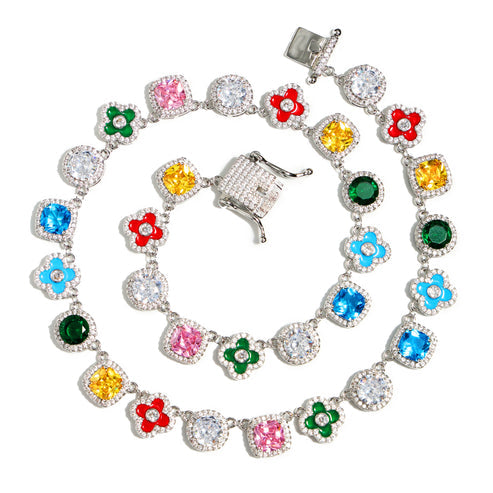 Mosaic Garden Gemstone Necklace