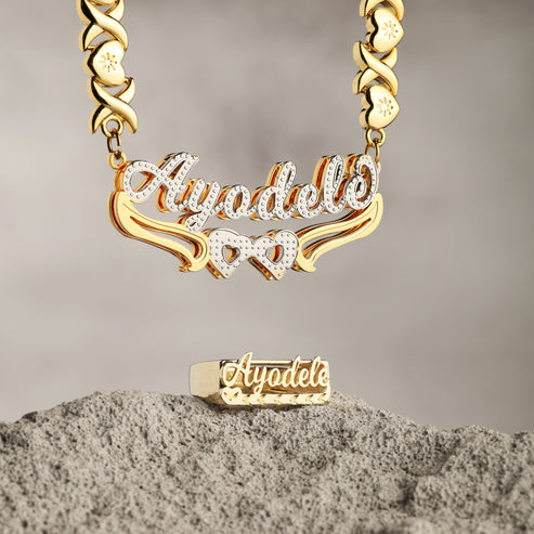 Personalized Name Necklace & Ring Set