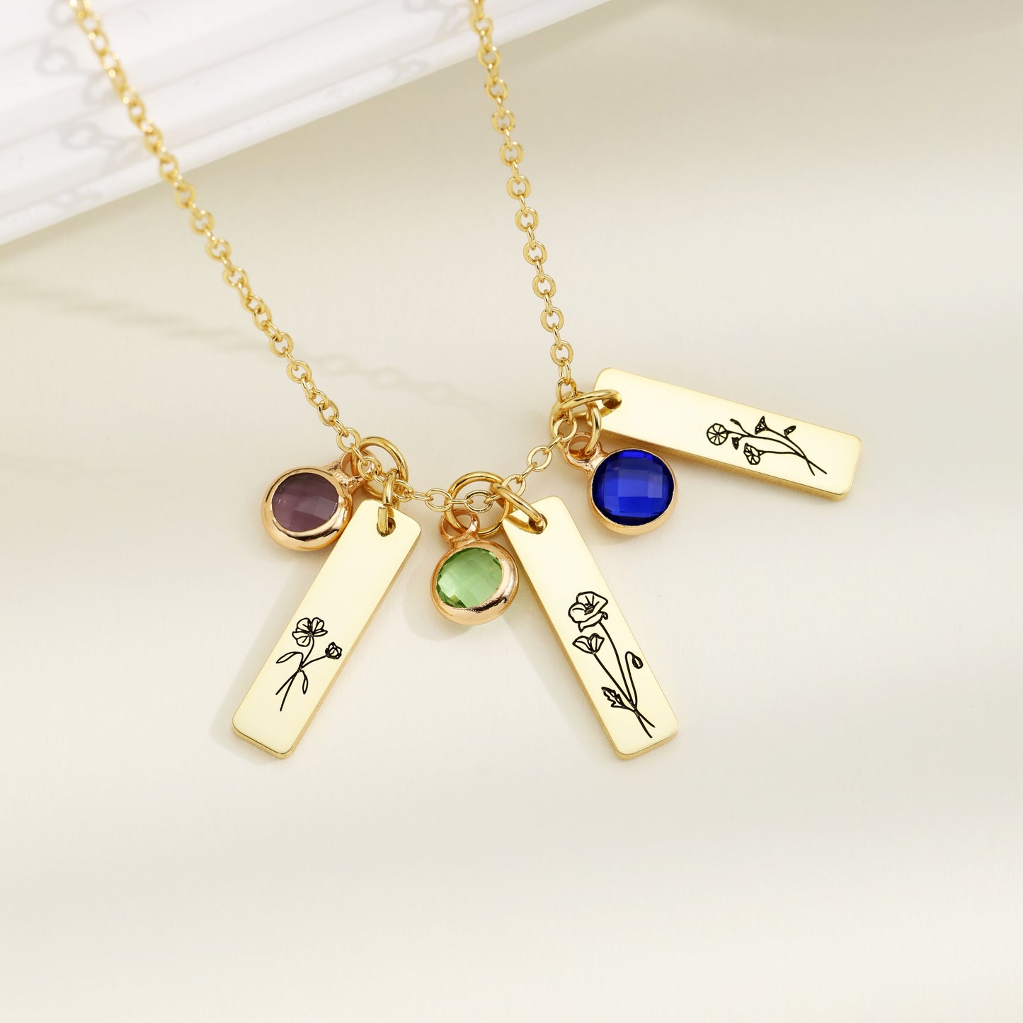 Multiple Initial Tag Necklace