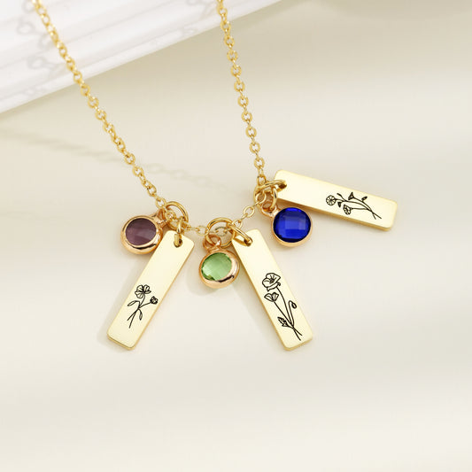 Multiple Initial Tag Necklace