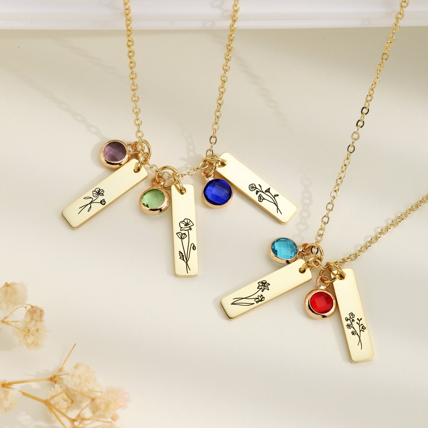 Multiple Initial Tag Necklace