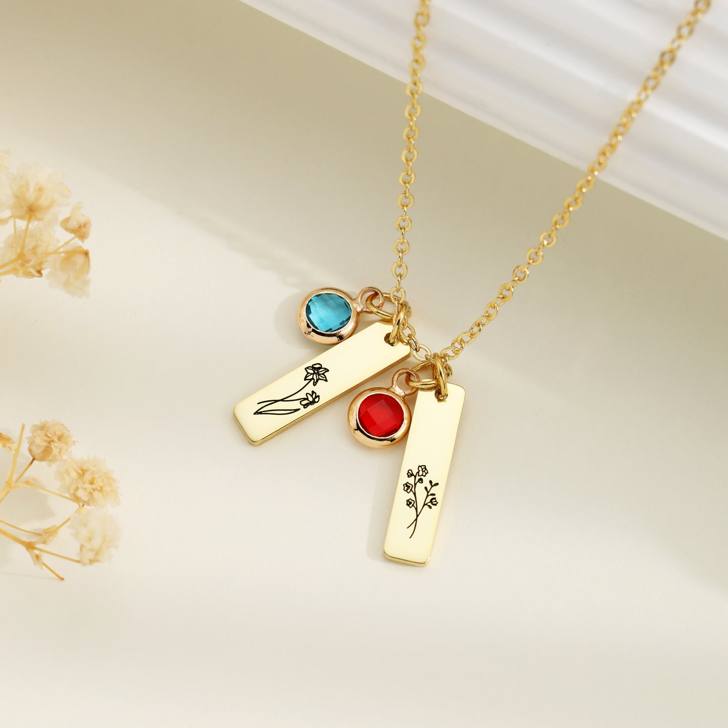 Multiple Initial Tag Necklace