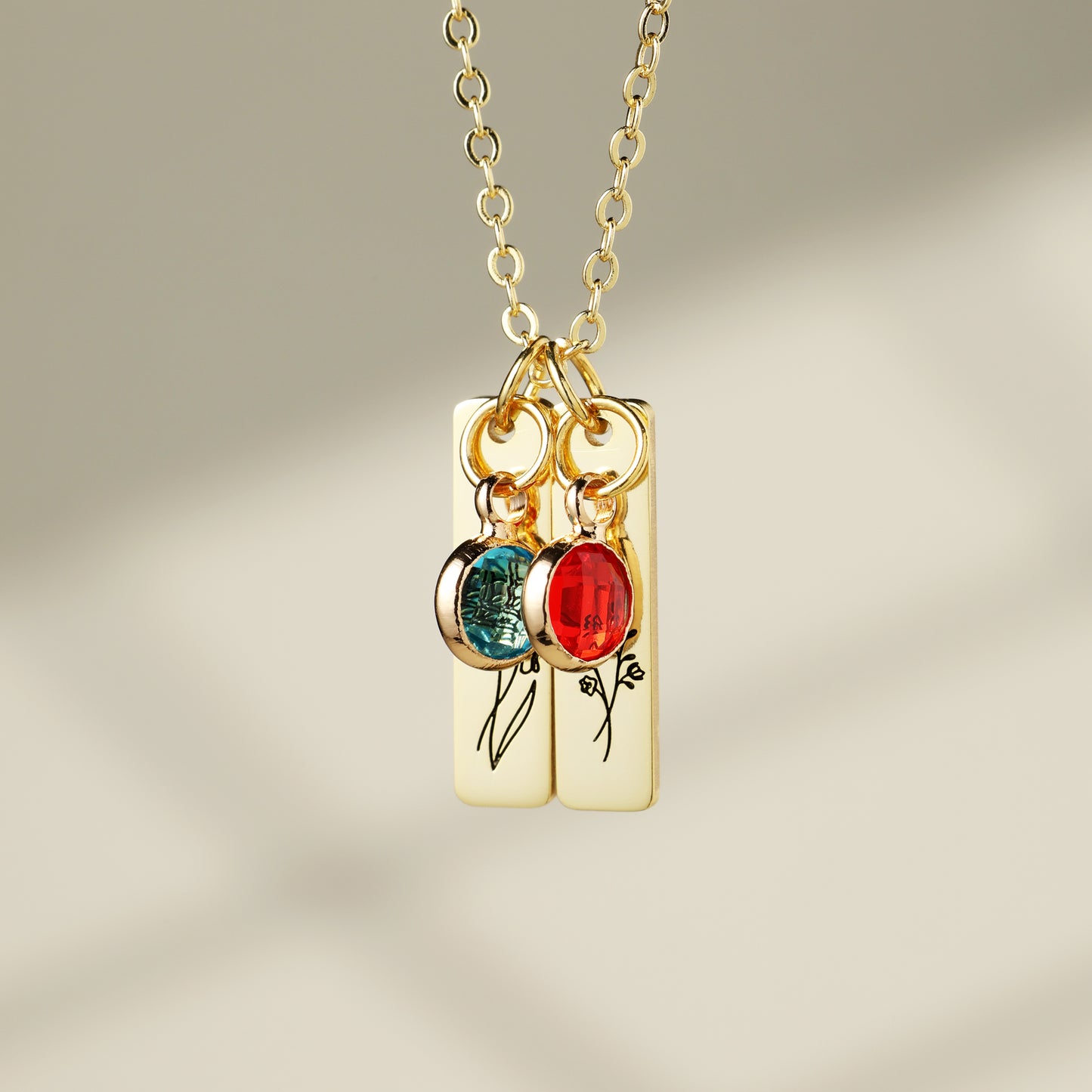 Multiple Initial Tag Necklace