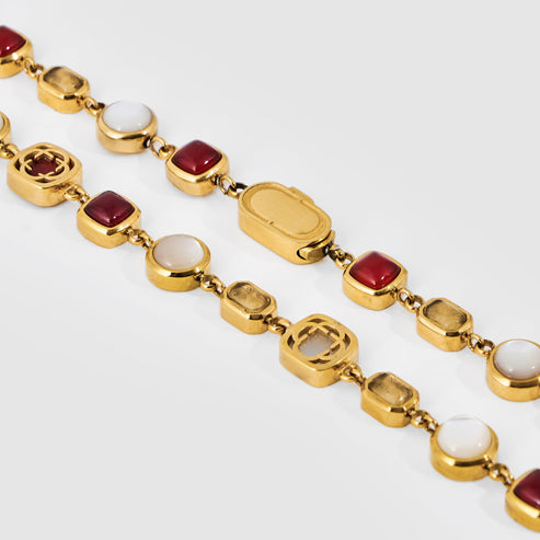 Collier en cristal rouge 🔻Pierres précieuses 
