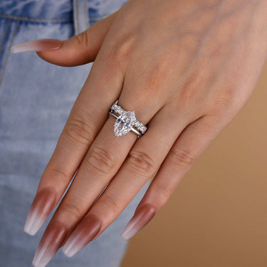 2 Pcs Special Marquise Cut Ring Set