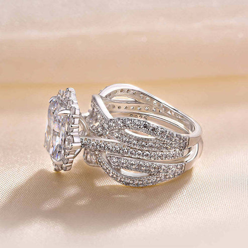 Bague vintage à insert taille radiant Halo 