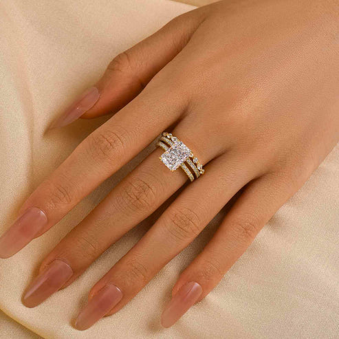 Ensemble de 3 bagues Noble Radiant Cut 