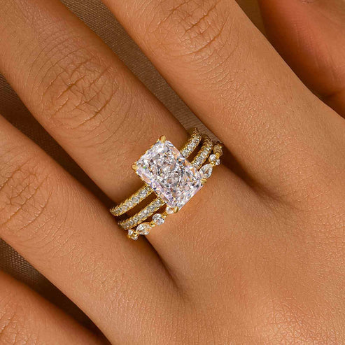 Ensemble de 3 bagues Noble Radiant Cut 